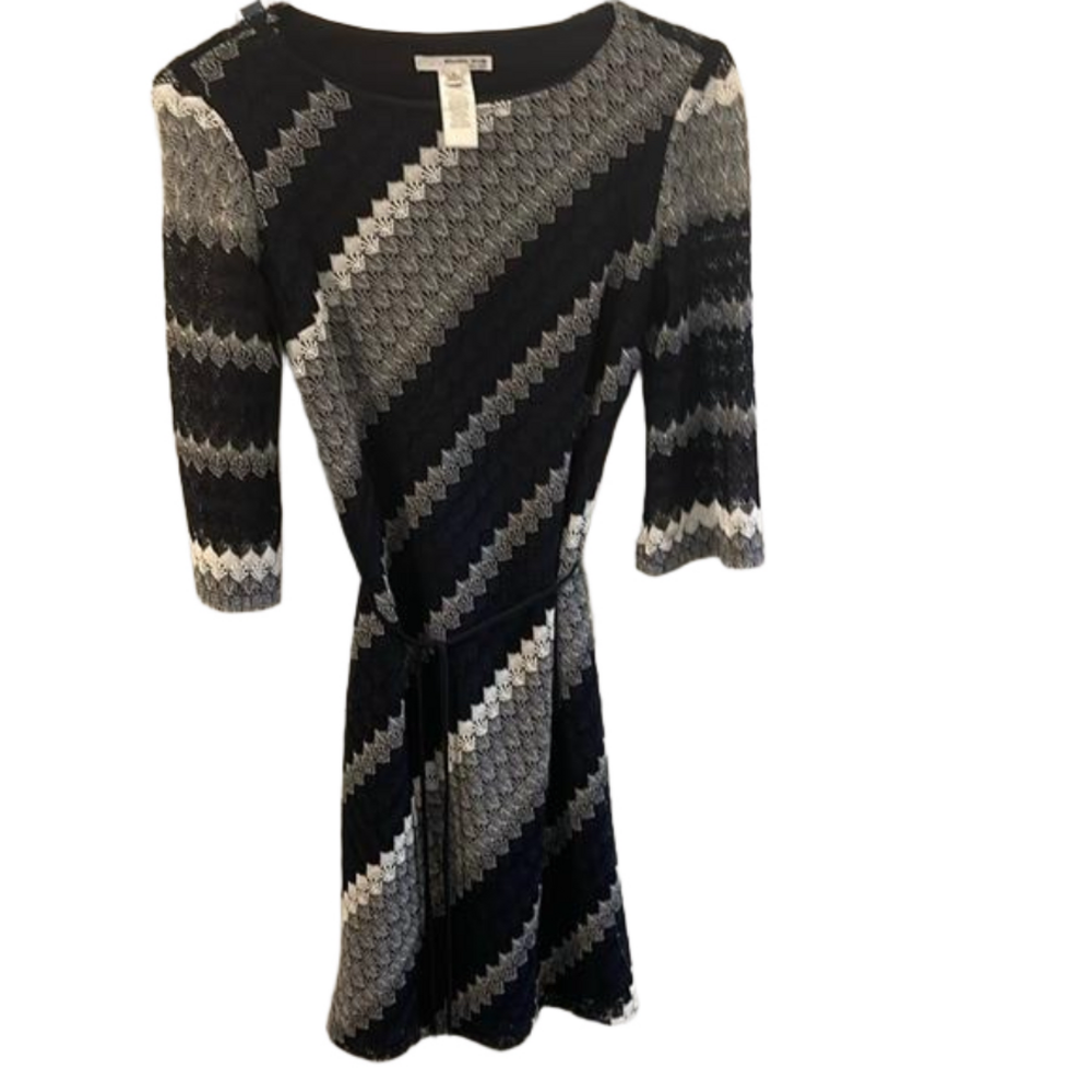 Studio One New York blue and white striped pattern dress
